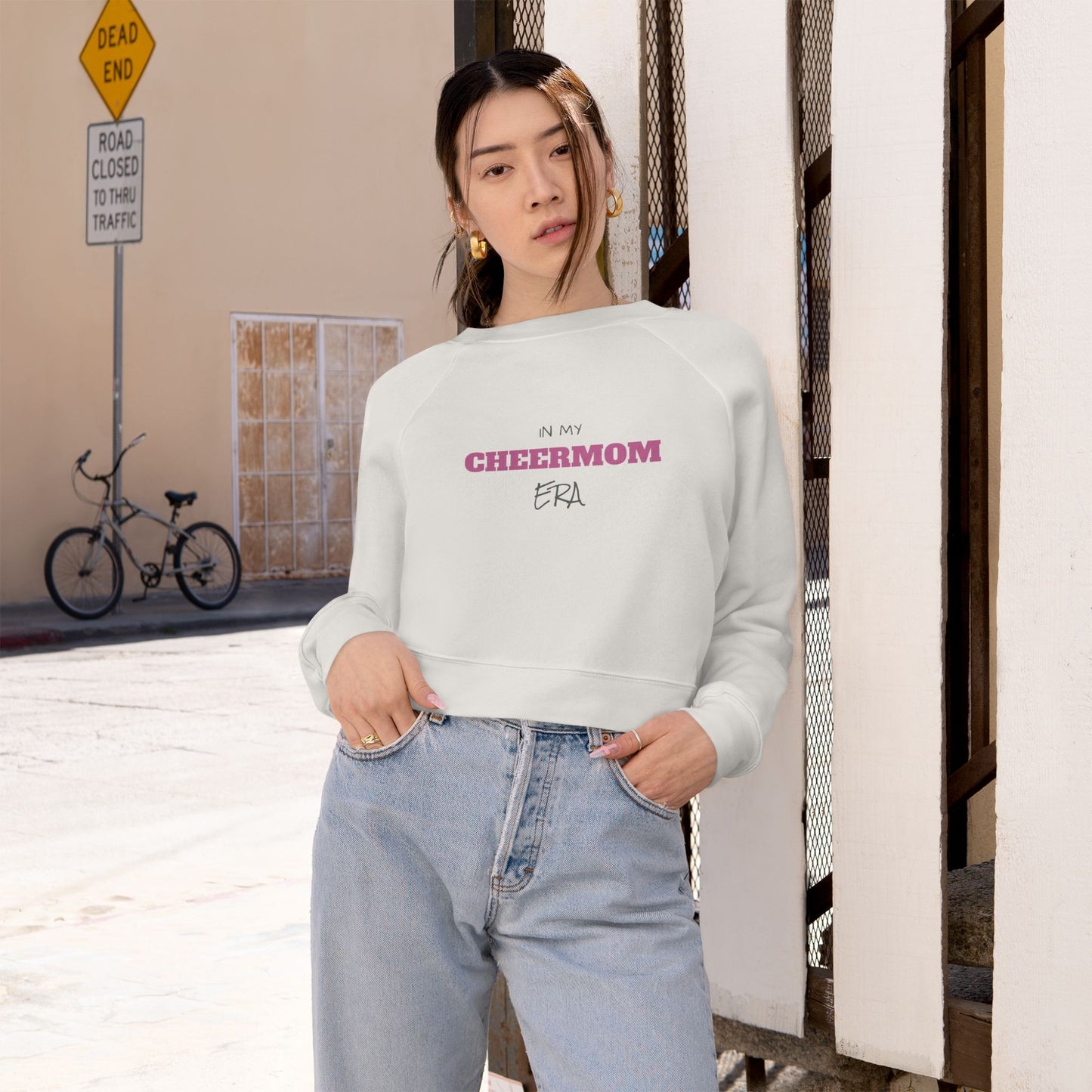 In My Cheer Mom Era Cropped Fleece Pullover