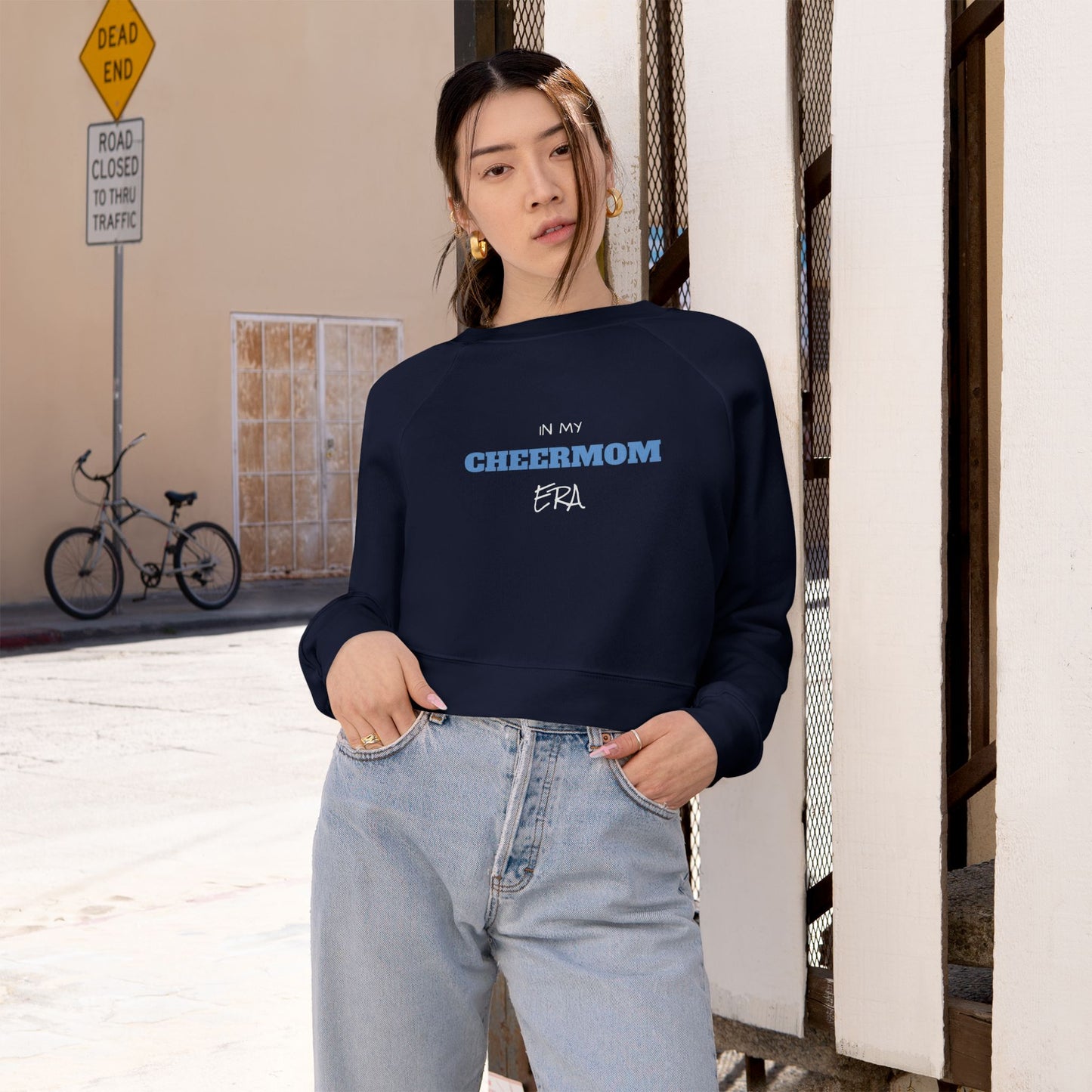 In My Cheer Mom Era Cropped Fleece Pullover