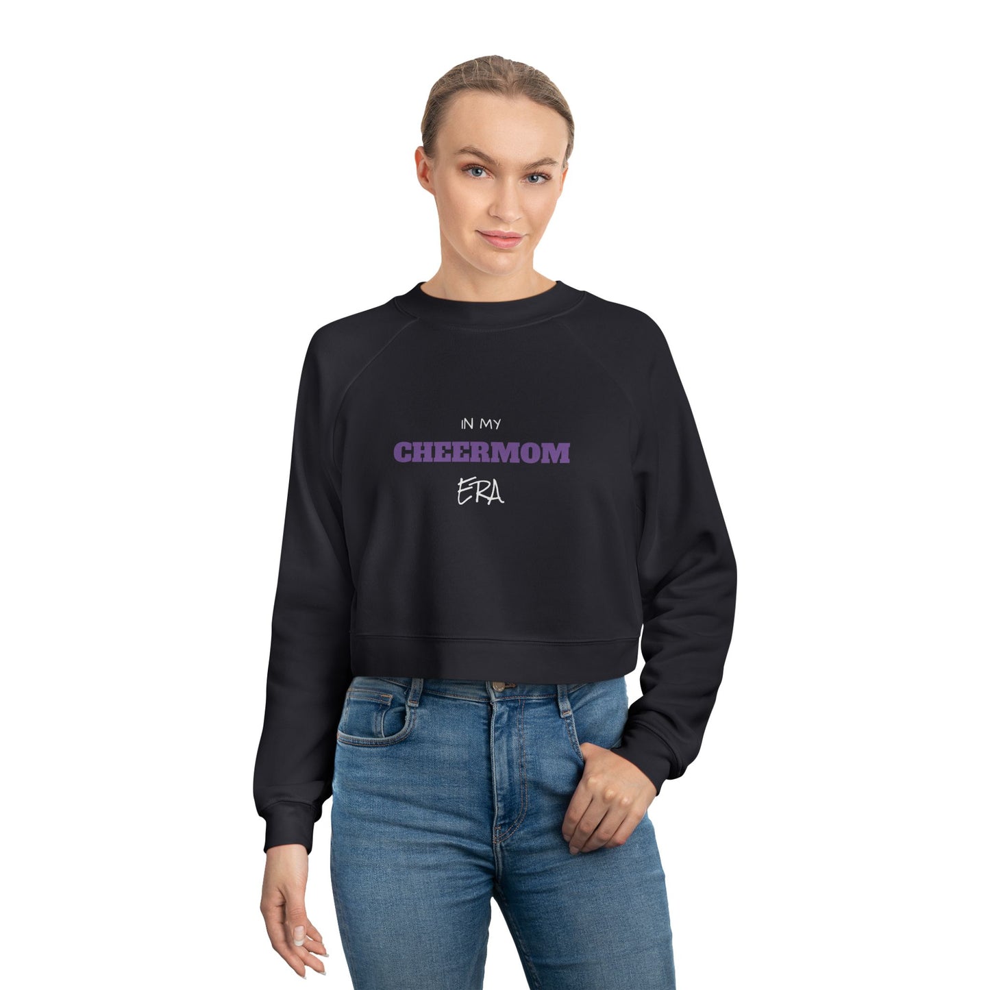 In My Cheer Mom Era Cropped Fleece Pullover