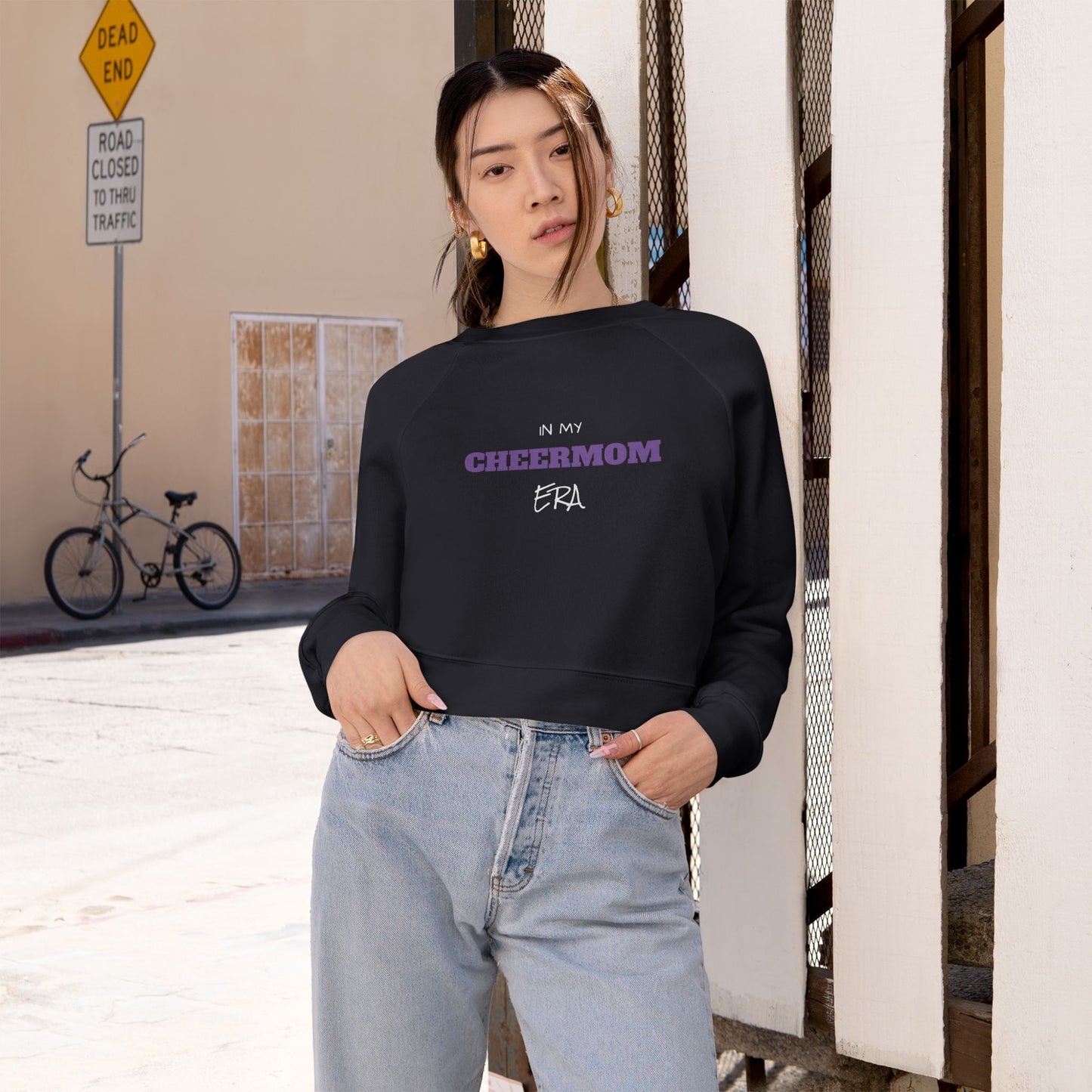 In My Cheer Mom Era Cropped Fleece Pullover