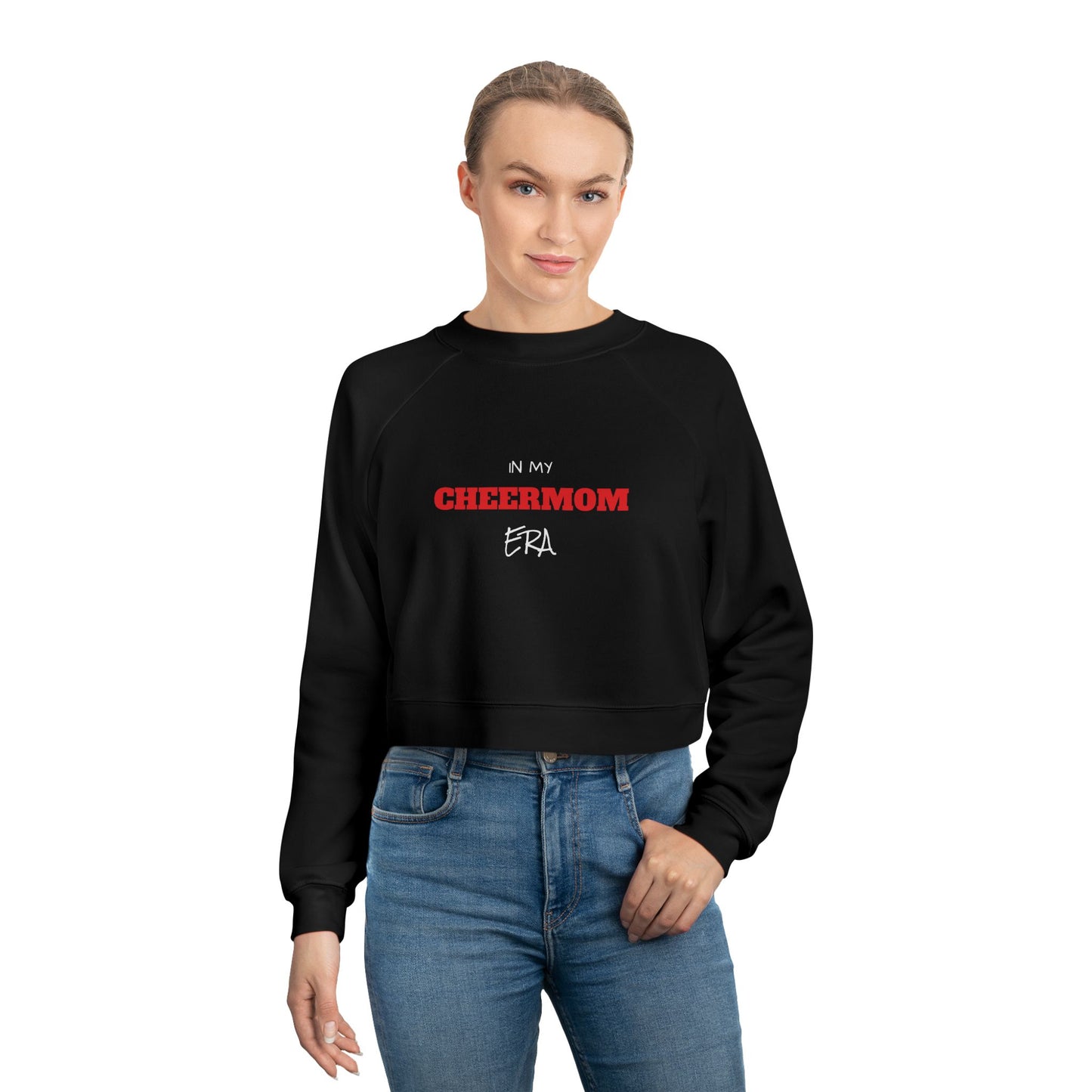 In My Cheer Mom Era Cropped Fleece Pullover